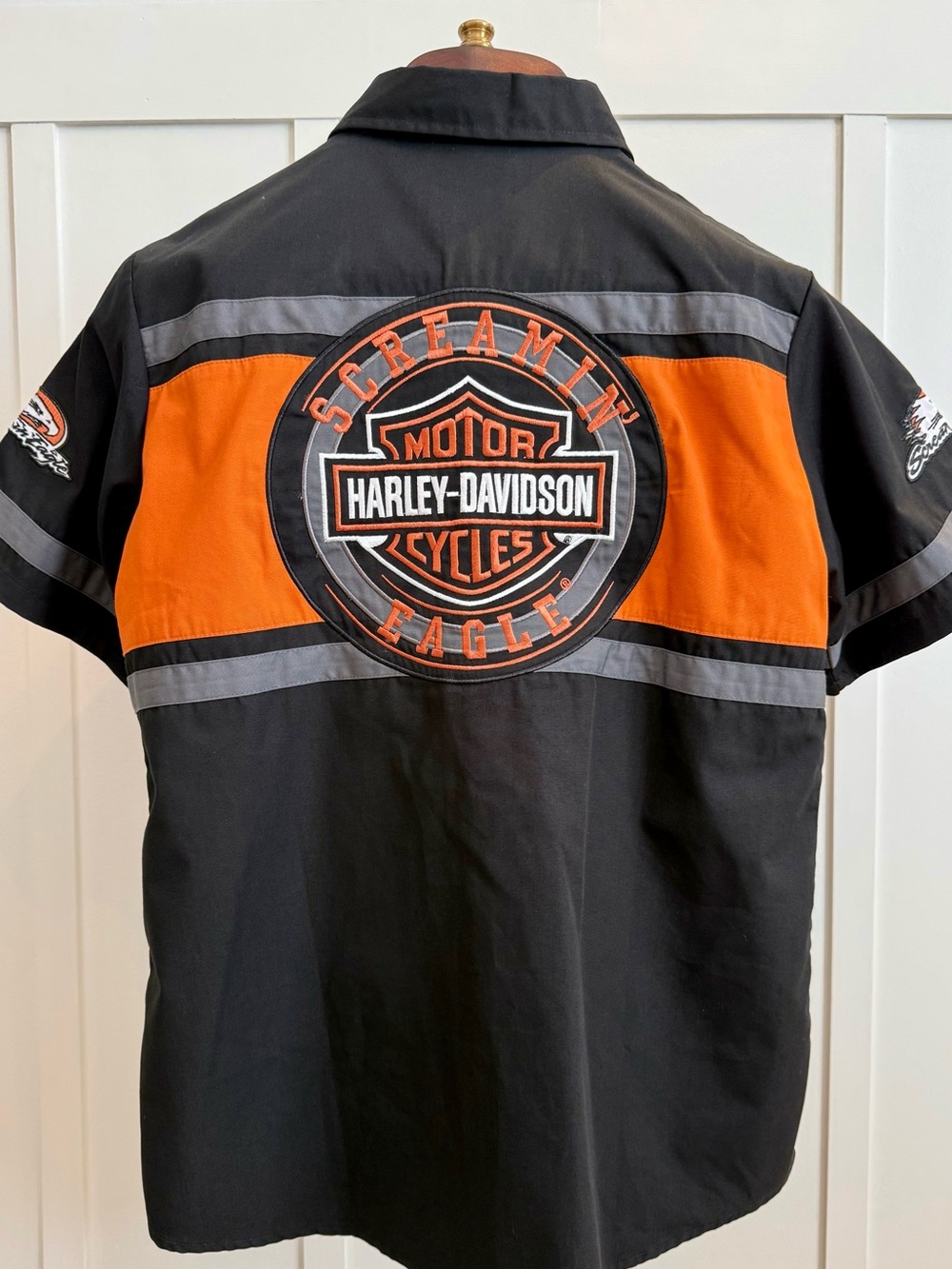 NWOT HARLEY-DAVIDSON SCREAMING EAGLE MECHANIC / SHOP BUTTON UP SHIRT WOMEN CUT